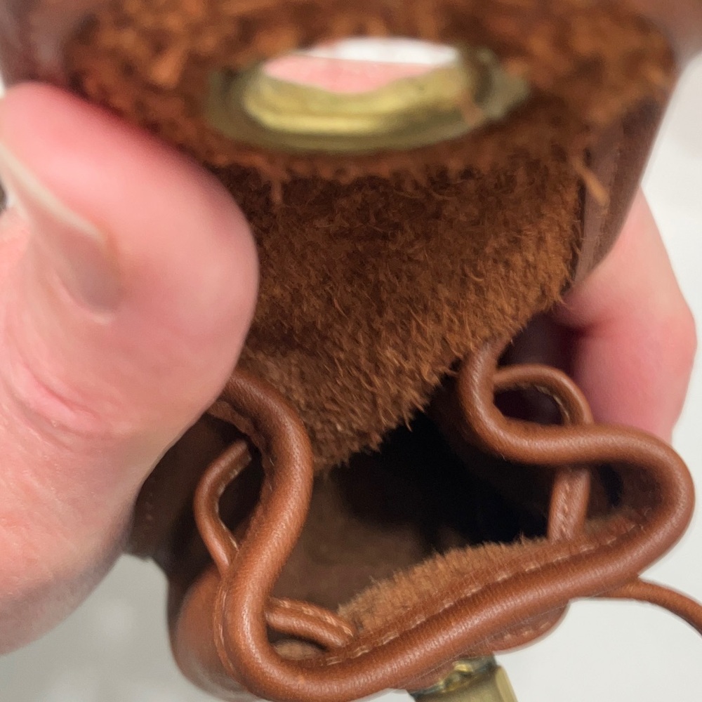 Coach Vintage Mini Backpack Charm Tan Leather Keychain Holder 7253 - Picture 5 of 11